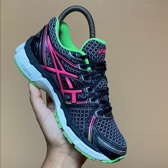 ASICS Gel-Kayano 19 Women’s Running Sneakers Black Grey Pink Green Size 6 T350N - Picture 11 of 16